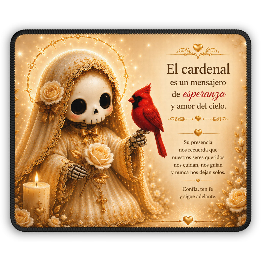 Gaming Mouse Pad — El Cardenal: Mensajero de Esperanza (Cute Skeleton with Cardinal)