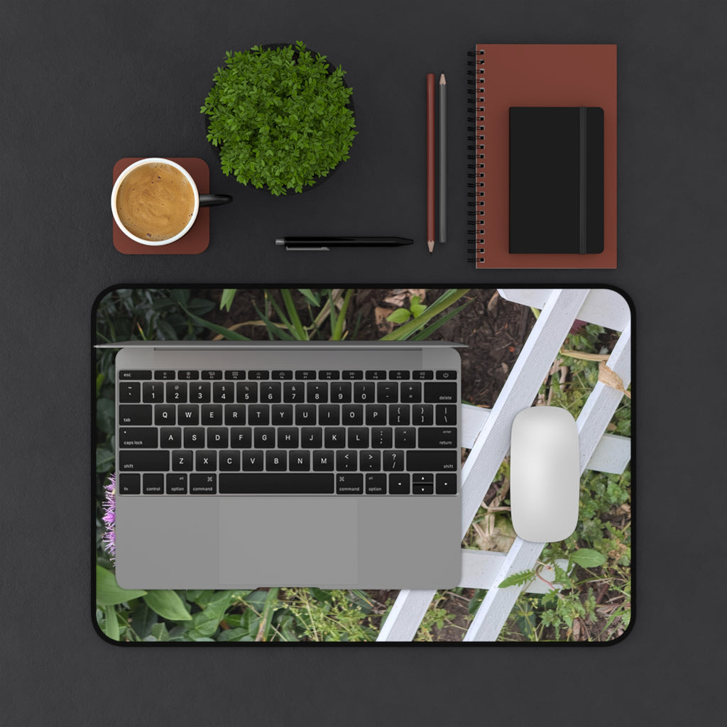 Allium Bloom Desk Mat — Purple Flower Garden Mouse Pad